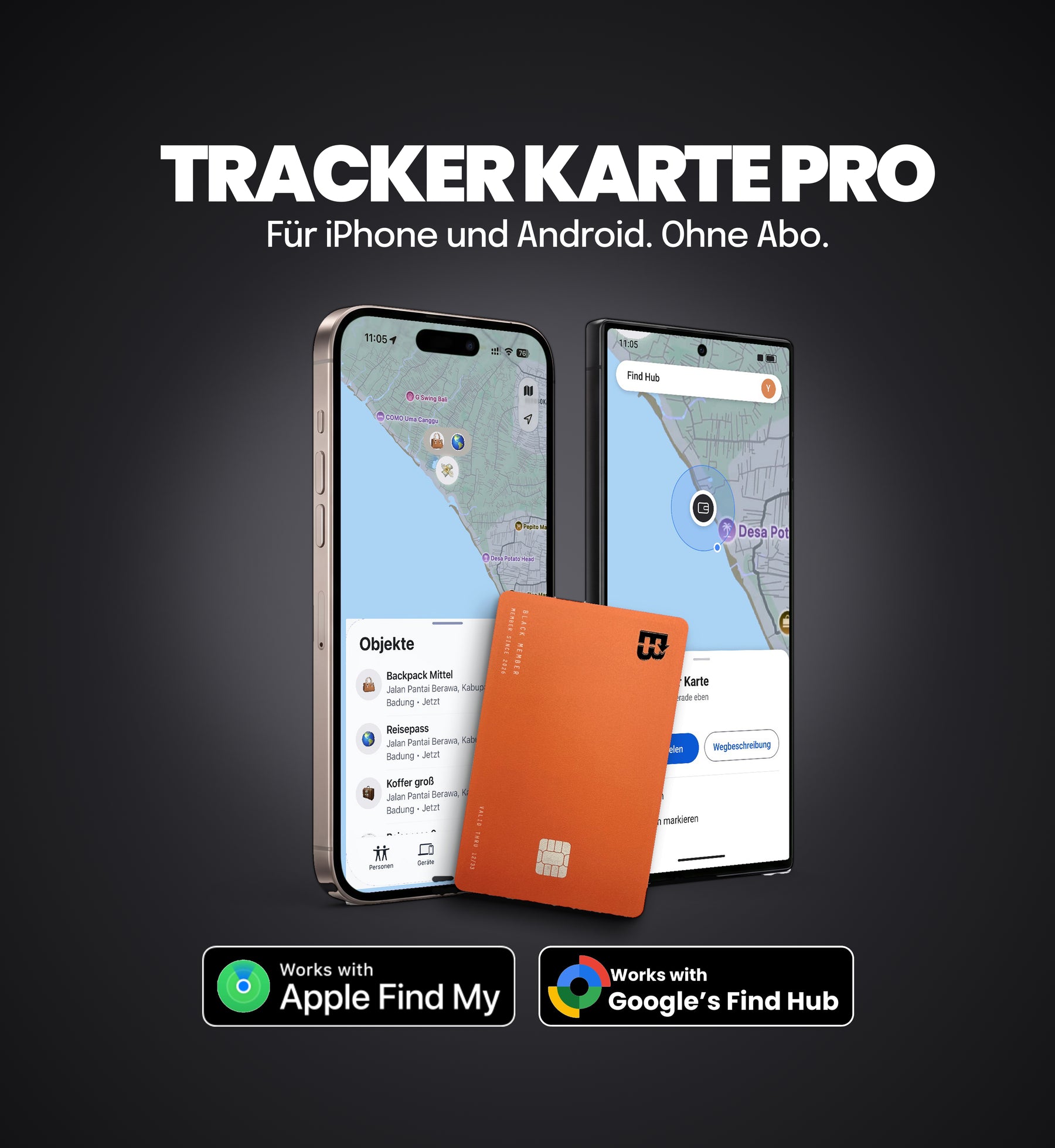 Tracker Karte Pro Apple & Android