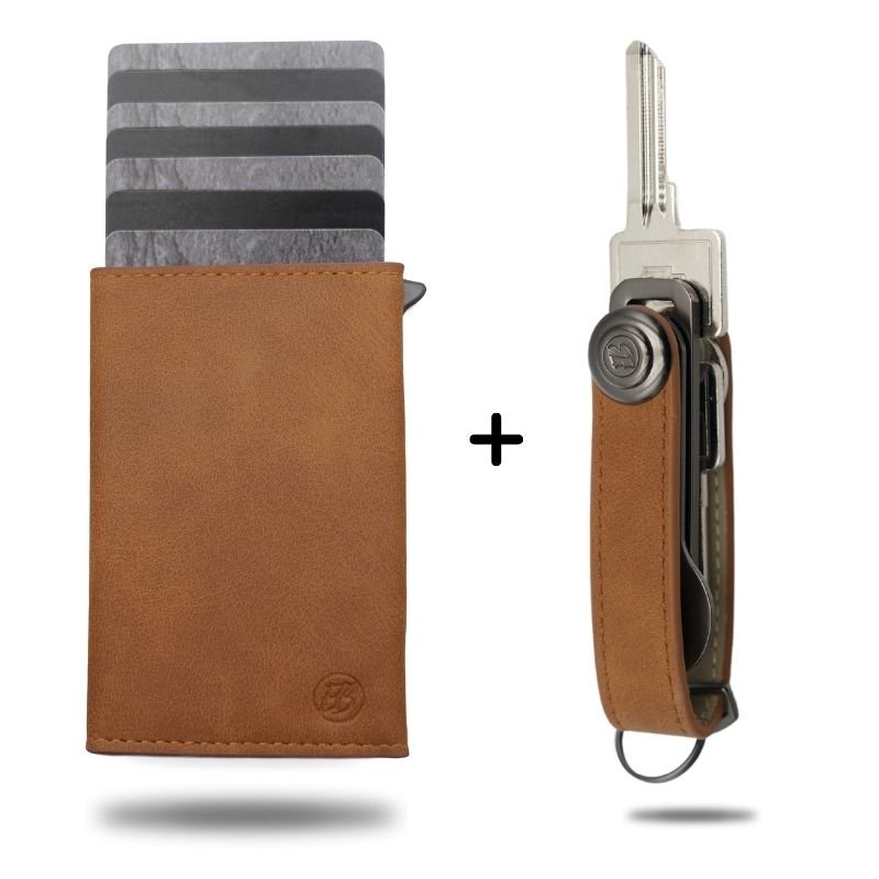 Wallet 3.0 + Schlüsseletui Set - Essentialbag #farbe_Karamell