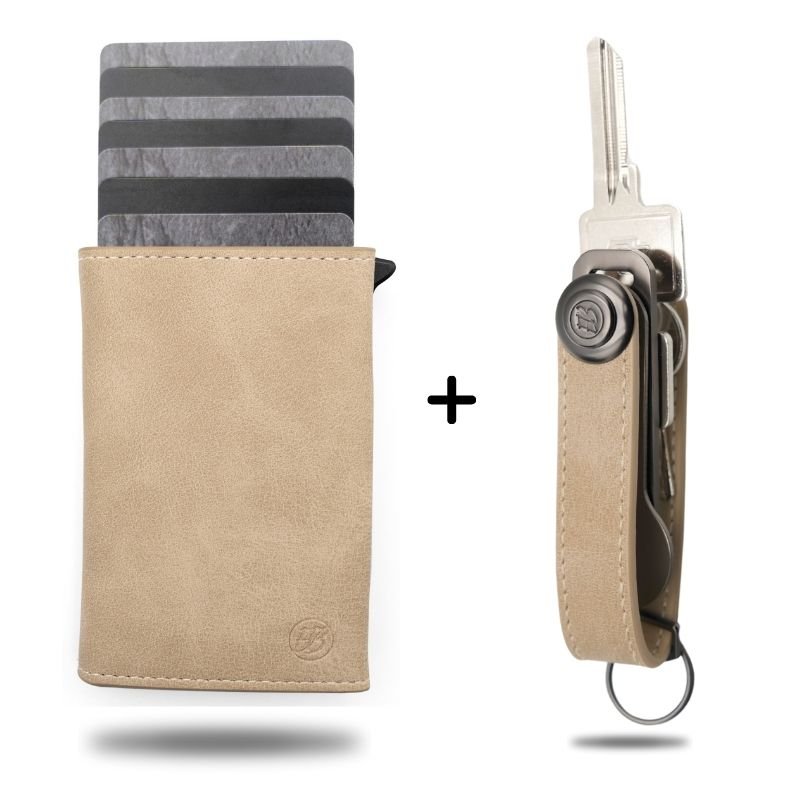 Wallet 3.0 + Schlüsseletui Set - Essentialbag #farbe_Beige